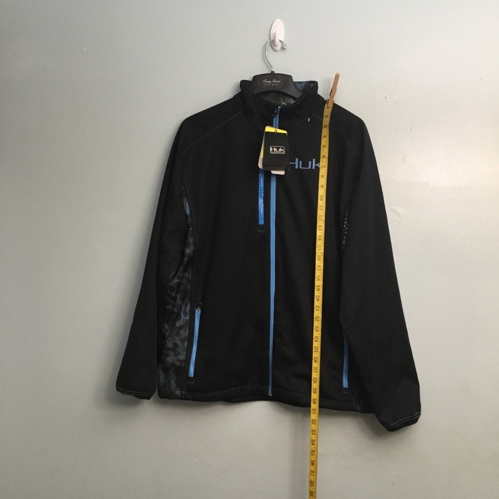 Huk Black Performance Jacket with Blue Accents
